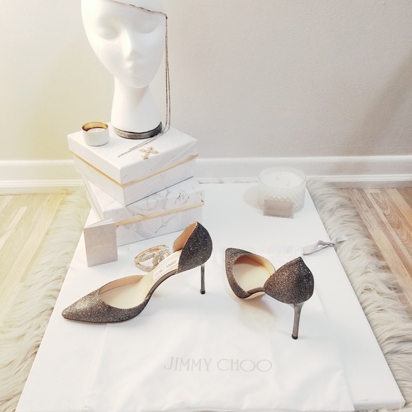 Jimmy Choo Esther 85 Lame Glitter Pump - Picture 5 of 7